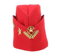 LIGIGWASH Camouflage Russian Sailor Boat Cap Party Costume Accessory Soft Comfortable Fit for All Ages Red Open Top Hat with Wheat Ears for Dance and Role Playing Events