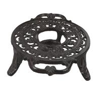 LIGIGWASH Cast Iron Teapot Warmer with Stable Tripod Base for Brewing Tea Coffee and Warming Milk Dual-handle Heavy-duty Heat Retention Stand for Teapots and Cups Suitable for Home and