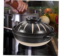 LIGIGWASH Ceramic Cooking Pot with Lid High Temperature Resistant Japanese Style Casserole Energy Saving Slow Heat Dissipation Non Slip Handle Kitchenware for Home Cooking