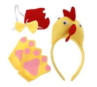 LIGIGWASH Chick Costume for Cartoon Chick Headdress Headband Bowtie Tail Gloves Lightweight Fluffy Texture Animal Role-play Props for Halloween Party Cosplay and Performance Supplies