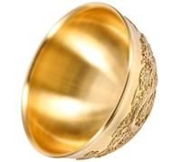 LIGIGWASH Chinese Style Copper Bowl Brass Treasure Bowl for Desktop Decor and Gift Practical Feng Shui Wealth Ornament with Golden Finish for Family and Friend