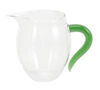 LIGIGWASH Colored Handle High Borosilicate Glass Tea Dispenser Cup Ergonomic Design for Household Tea Serving and Beverage Storage Handcrafted Glass Pitcher for Milk Juice and More