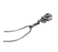 LIGIGWASH Cool Men S Guitar Snake Pendant Necklace Stainless Steel Chain Lightweight and Skin-friendly Vintage Rock Style Jewelry for Parties and Everyday Wear