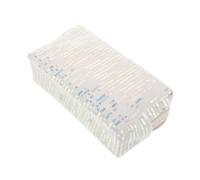 LIGIGWASH Cosmetic Pouch with Giltter, 7.3 Inch Sequin Portable Travel Makeup Bag, Beige White Shiny Pouch for Festival Birthday Presents