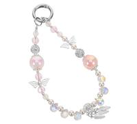 LIGIGWASH Crystal Butterfly Phone Wrist Strap Beaded Cellphone Charm Lanyard for Elegant Beaded Chain Decoration with Artificial Crystals and Comfortable Fit for Phones Keys Bags