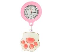 LIGIGWASH Cute Cartoon Nurse Pocket Watch Clip-on with Large Dial and Luminous Display, Quartz Movement Watch for Nurses and Doctors at Work, Pink Silicone and Alloy Design Style