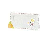LIGIGWASH Cute Rabbit Ceramic Plate for Meals Japanese Style Salad and Snack Tray Food Serving Dish in Light Yellow and Easy-Clean Tableware for Restaurants and Home Use