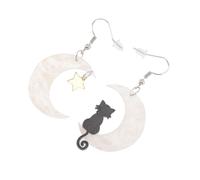 LIGIGWASH Delicate Moon Star Cat Earrings for Women Lightweight Dangle Jewelry for Comfortable All-day Wear Unique Lunar Design Versatile Gift for Family and Friends