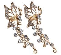 LIGIGWASH Diamond Butterfly Ear Clips for Women Non Pierced Hypoallergenic Ear Jewelry with Accent Elegant Clip Earrings for Teens and Adults