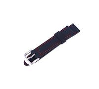 LIGIGWASH Durable Silicone Watch Strap with Breathable Texture and Red Stitching Comfortable Sport Replacement Band for Mens Wrist Oilproof and Sweat Resistant Black Wristband