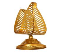 LIGIGWASH Elegant Freestanding Metal Napkin Holder with Leaf Design Versatile Tissue Dispenser for Coffee Shops Bars Dining Rooms and Outdoor Events Stylish Tabletop Organizer in Gold Finish