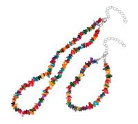 LIGIGWASH Elegant Natural Stone Beach Bracelet and Necklace for Women and Eco Friendly Multi Color Shell Jewelry Durable Fashion Accessory for Parties and Daily Wear
