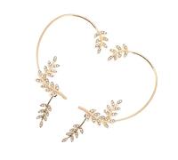 LIGIGWASH Elegant Rhinestone Ear Bone Clip Cuff Earrings for Women Non Piercing Alloy Leaves Design Chic Jewelry Girlfriend Mother Wife