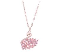 LIGIGWASH Elegant Rose Gold Swan Choker Necklace with Zircon Accents Fashion Neck Chain Jewelry for Women Pink Neck Decoration for Parties and Special Occasions