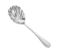 LIGIGWASH Elegant Shell Shape Stainless Steel Serving Spoon Large Mixing Utensil for Serving Stirring Cooking Decorative Hammered Design for Dining Tables Low Maintenance