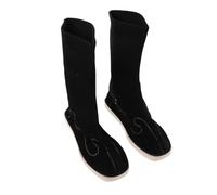 LIGIGWASH Embroidered Midcalf Hanfu Shoes for Men Chinese Traditional Boots PU Material Comfortable Fit for Martial Arts Cosplay and Cultural Performances Black