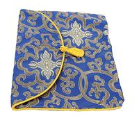 LIGIGWASH Embroidery Design Vintage Ethnic Style Storage Bag for Buddhist Scriptures Durable Music Books Pouch Compact Lightweight Organizer for Sundries