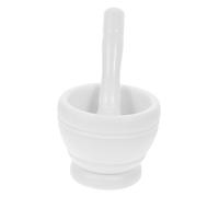 LIGIGWASH Ergonomic Garlic Mortar Pestle Set for Home Grinding Reusable Plastic Bowl for Crushing Spices Pepper Ginger Nuts Compact White Kitchen Masher Tool