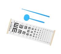 LIGIGWASH Eye Visual Test Wall Chart with Double Sided Logarithmic Scale Wooden Frame and Rod Wall Mounted Test Tool for Height and Early Eye Exams at Home and Classroom