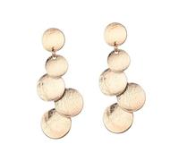 LIGIGWASH Fashion Exaggerated Golden Plated Irregular Round Earrings for Women Asymmetric and Disc Dangle Jewelry Stylish Statement Accessory for Party Wedding and Daily Wear