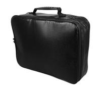 LIGIGWASH Fireproof Document Storage Bag Lock and Multi-Layer Expandable File Organizer Portable File Tote Handle for Certificates Passports and Paperwork, Large Capacity Black Lining