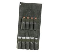 LIGIGWASH Folding Camping Seasoning Bag with Glass Condiment Bottles Cloth Organizer in Military Green for Outdoor Picnic and Travel Storage