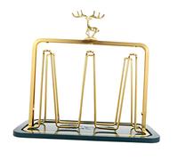 LIGIGWASH Glass Cup Stand with Tray Kitchen Organizer for Household and Restaurant Use Breathable Ironwork Shelf Storage Rack for Glassware Portable Desktop Cup Holder for Neat Kitchen