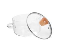LIGIGWASH Glass Noodle Pot with Dual Handles and Lid Clear Heat Resistant Saucepan for Cooking Soup Milk and Stews Easy Clean Kitchen Boil Cookware for Home Use