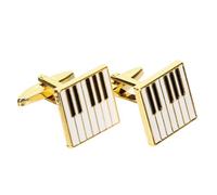 LIGIGWASH Gold Piano Design Cufflinks for Men Fashion Decorative Shirt Accessories with Thick Clasps Easy to Use Sleeve Studs for Boyfriend Husband Father Gift Christmas Valentine's Father's