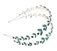 LIGIGWASH Green Headbands for Women Featuring a Double Layer Rhinestone Wedding Hair Vine with Crystal Leaf Design, Comfortable Fit, and Elegant Style for Weddings and Special Occasions