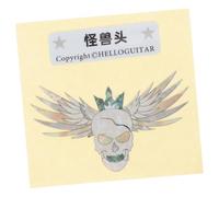 LIGIGWASH Guitar Headstock Sticker Pvc Self-adhesive Decorative Patch for Electric and Acoustic Guitars Monster Head Design for Music Instrument Accessories