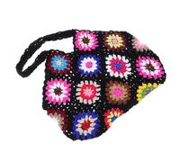 LIGIGWASH Handmade Crochet Tote Bag Canvas Floral Woven Shoulder Purse for Ladies Summer Beach Travel Work Shopping