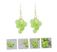 LIGIGWASH Handmade Grape Shaped Earrings for Women Delicate Decorative Ear Studs with Silver Needle Cute Fruit Series Jewelry Lightweight and Skin-friendly Gift and Photography Accessory