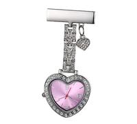 LIGIGWASH Heart Shape Clip Pocket Watch for Women Fob Watch Unique Pin Design for and Medical Staff Lightweight and Fashionable