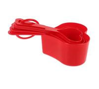LIGIGWASH Heart Shaped Measuring Spoons Set with Ergonomic Handles for Accurate Baking and Cooking Measurements Multipurpose Plastic Table Spoons for Flour Sugar Spices and Random Color