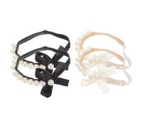 LIGIGWASH High Heel Shoe Straps Comfortable Faux Pearl Detachable 2 Pairs Buckle for Pu Beaded Ankles Straps and Quick Installation Stylish Everyday Wear Social Gatherings