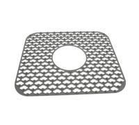 LIGIGWASH Hollow Silicone Kitchen Sink Mat with Drainage and Anti-Scald Design Flexible Gray Clover-Shaped Draining Pad for Countertop Protection and Quick Drying