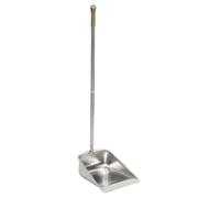 LIGIGWASH Iron Dustpan with Long Handle and Tight Ground Contact, Upright Standup Design for Gathering Fine Debris and Powder, Suitable for Bedrooms and Living Rooms