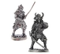 LIGIGWASH Japanese Samurai Figurines 2pcs Copper Small Statue Decor Artistic Soldier Figurines for Home and Collector Garden Decoration Desktop Ornaments