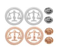 LIGIGWASH Justice and Fairness Lawyer Lapel Pin Set 4Pcs Metal Brooch with Libra Scale Symbol for Men Women Law Students Attorneys Judges Suit Accessories