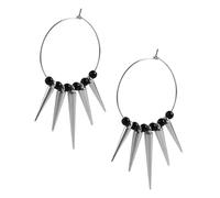 LIGIGWASH Large Hoop Earrings for Women Plated Punk Style Rivet Earrings Fashion Jewelry Hoops Minimalist Statement