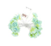 LIGIGWASH LED Flower Fairy String Lights Battery Operated LEDs Silk Fabric String Lights for Bedroom Tent Party Decoration Pink Mint Green