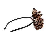 LIGIGWASH Leopard Print Flower Headband for Girls and Women Daisy Detail Cute Elastic Hairband for Party Hair Accessories for Birthday Parties and Cosplay Events