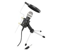 LIGIGWASH Live Streaming Microphone and Tripod Stand with Rotating Phone Holder for PC Computer Selfie and Video Chat Black
