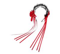 LIGIGWASH Lolita Lace Bowknot Headband with Ribbon Ties Elegant Japanese Style Women Dress Up Headwear Sweet Maid Cosplay Hair Accessory for Party and Daily Wear