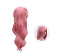 LIGIGWASH Long Curly Pink Synthetic Wig for Women Natural Looking Frizzled Hairpiece Comfortable Ventilative Costume Party Cosplay Stage Performance Hair Extension