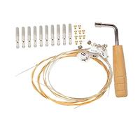 LIGIGWASH Lyre Harp Strings Replacement Kit Metal Pegs Copper Wood Materials Sturdy Design Beautiful Sounds Professional Lyre Tuning Wrench