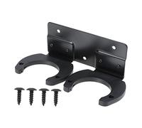 LIGIGWASH Metal Wall-mounted Mic Rack Double Holder for Wireless Microphone, Heavy-duty Mic Hanging Bracket for Ktv Performance, Studio and Stage Microphone Support