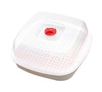 LIGIGWASH Microwave Steamer for Fish and Rice Practical Kitchen Cooking Steamer with Lid and Ventilation Single Layer for Healthy Meals Housewarming