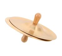 LIGIGWASH Mini Hand Cymbals for Wood Knob Handle Brass Finger Percussion Instrument Portable Belly Dance Cymbals for S Music Education and Party Performance